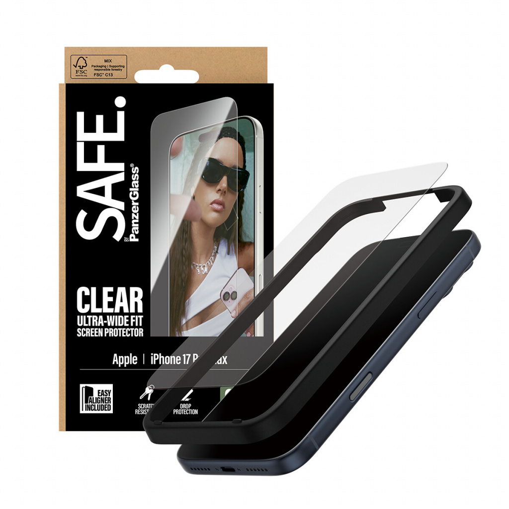 PanzerGlass SAFE. by ® Screen Protector iPhone 17 Pro Max | Ultra-Wide Fit w. EasyAligner Doorzichtige schermbeschermer Apple 1 - Afbeelding 5