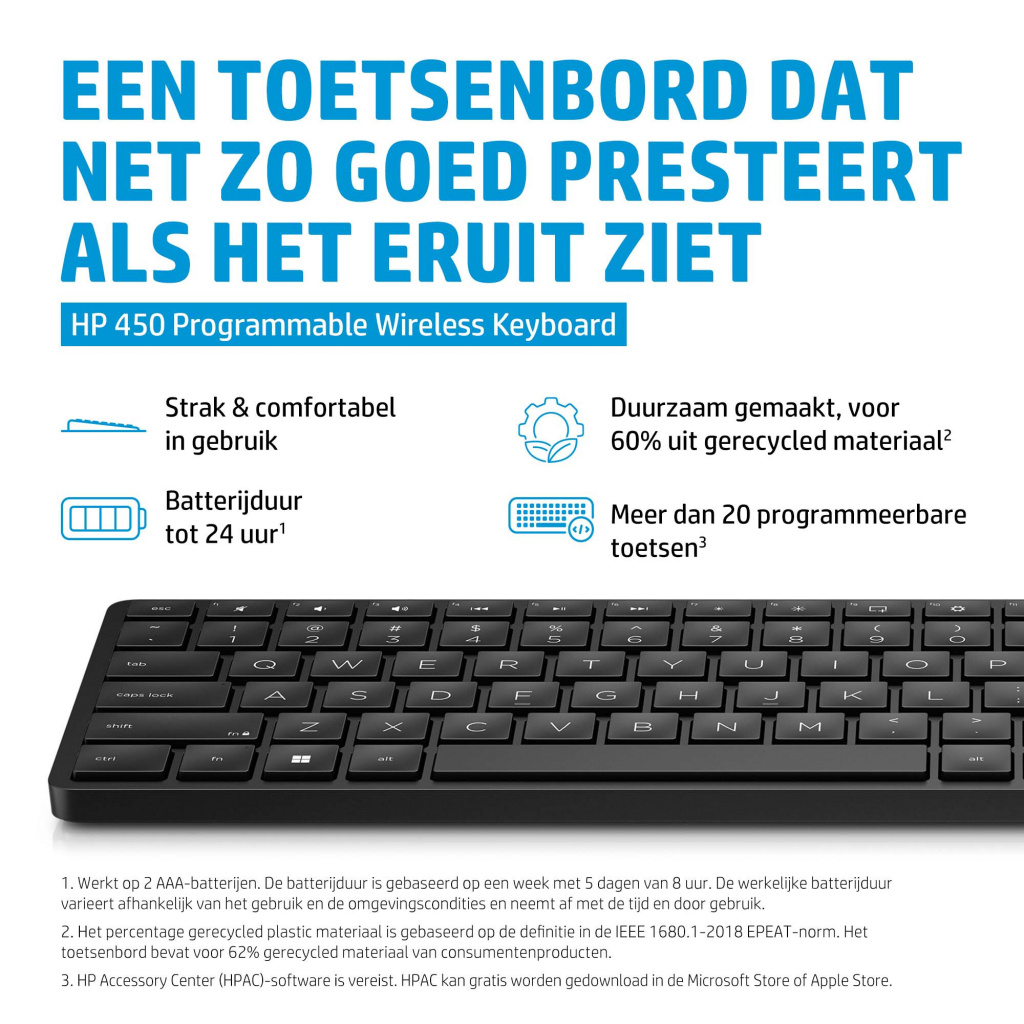 HP 450 programmeerbaar draadloos toetsenbord - Afbeelding 5