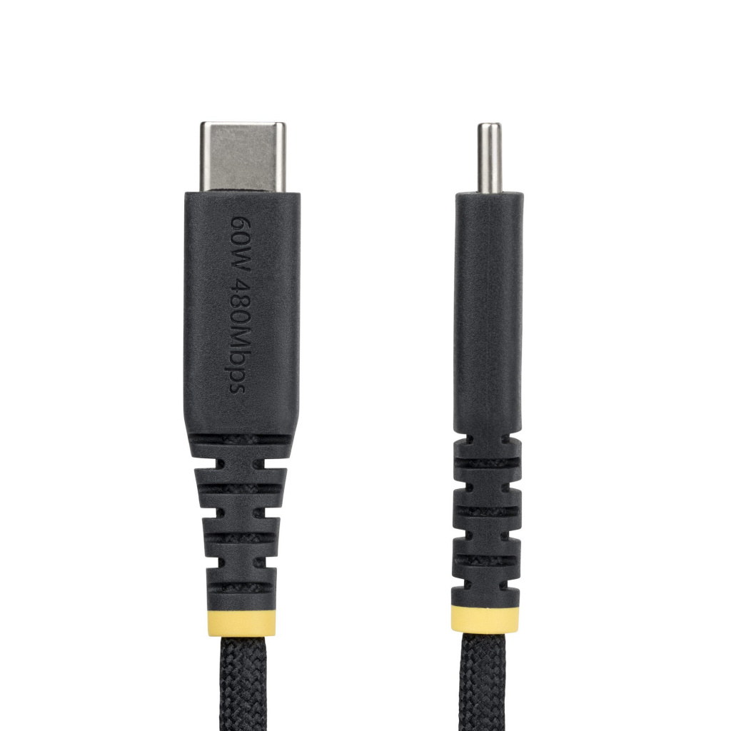 StarTech.com 15cm USB-C Laadkabel, 60W (3A) PD, Dual-Layer Gevlochten Nylon/TPE Mantel, Robuuste USB Type-C Oplaadkabel, USB 2.0 - Afbeelding 2