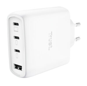 Trust Maxo 65W Universele Laptoplader - USB-C oplader – 65W vermogen – 4 poorten - 2 m kabel – Wit