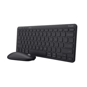 Trust Lyra Toetsenbord- en Muisset - Multi-device toetsenbord en muis – Draadloos en Bluetooth – Oplaadbaar – Zwart