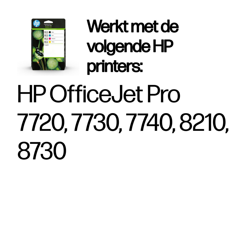 HP 953 4-pack originele inktcartridges, cyaan/magenta/geel - Afbeelding 2