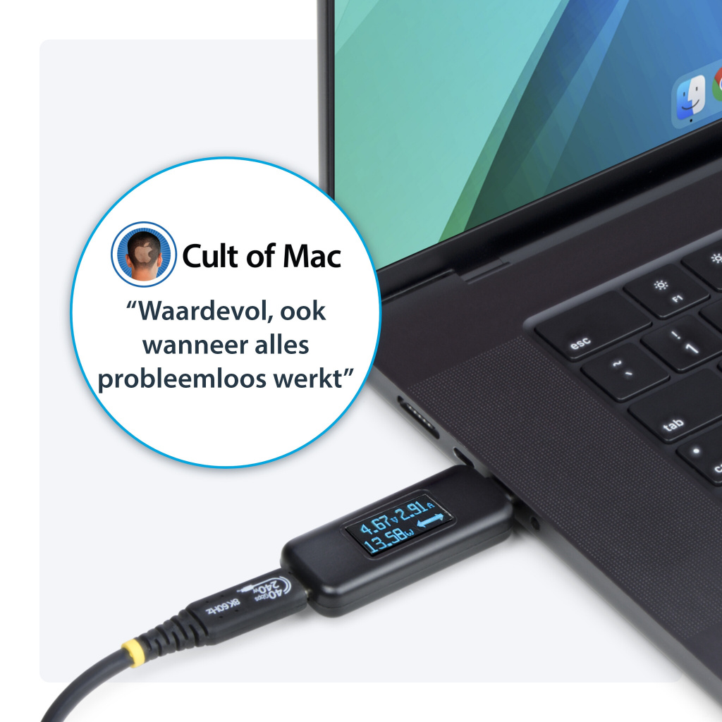 StarTech.com USB-C Power Tester, Digitale Multimeter, Bidirectionele Stroom- en Spanningsmeter, Tot 240W PD EPR, Compacte USB-C - Afbeelding 13