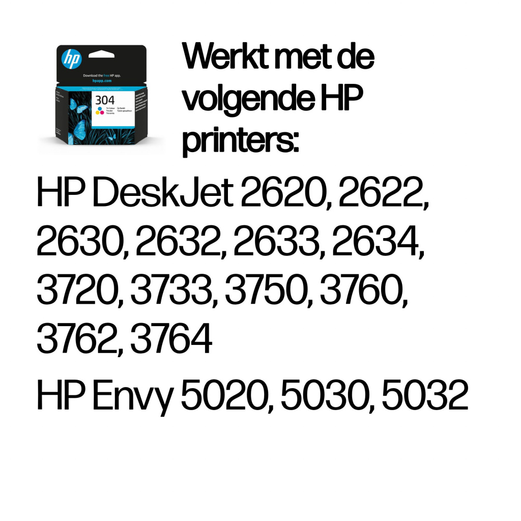HP 304 originele drie-kleuren inktcartridge - Afbeelding 2