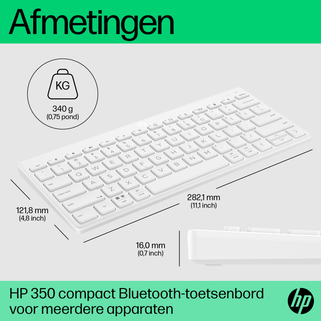 HP 350 Compact Multi-Device Bluetooth Keyboard - Afbeelding 13