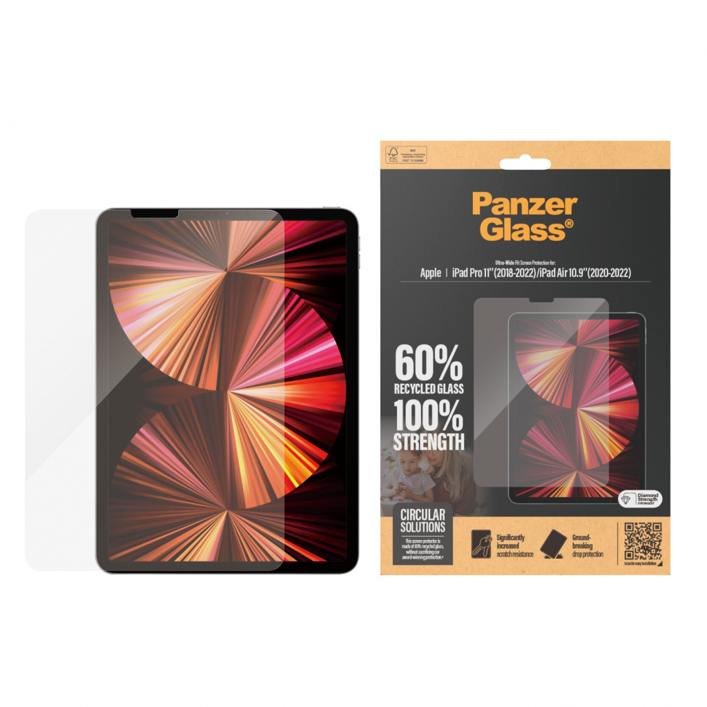 PanzerGlass ® Screen Protector iPad Pro 11'' (2018-2022) | iPad Air 10.9'' (2020, 2022) | Ultra-Wide Fit Doorzichtige schermbesc - Afbeelding 2