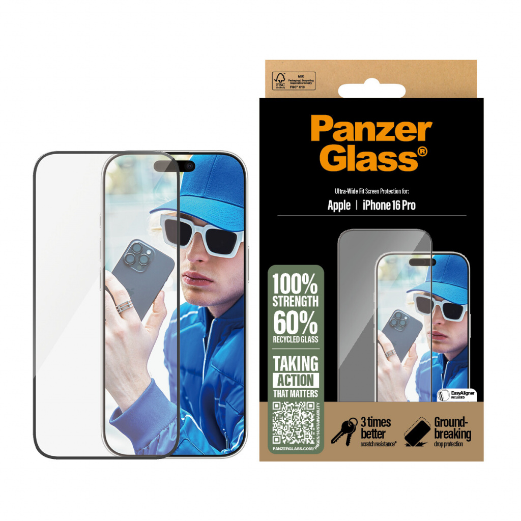 PanzerGlass ® Screen Protector iPhone 16 Pro | Ultra-Wide Fit Doorzichtige schermbeschermer Apple 1 stuk(s) - Afbeelding 2
