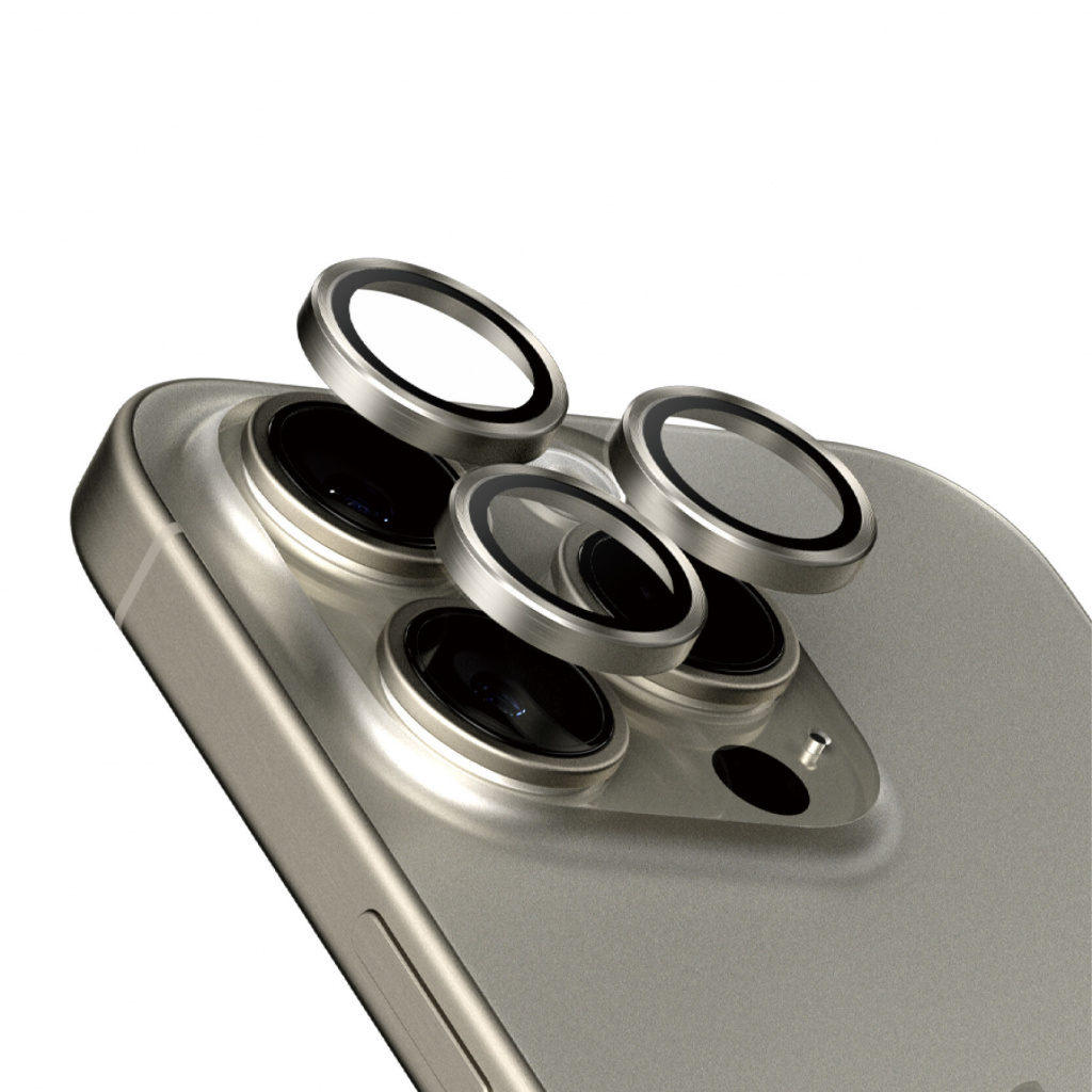 PanzerGlass ® Hoops® Titanium Camera Lens Protector Natural iPhone 15 Pro | 15 Pro Max Doorzichtige schermbeschermer Apple 1 stu