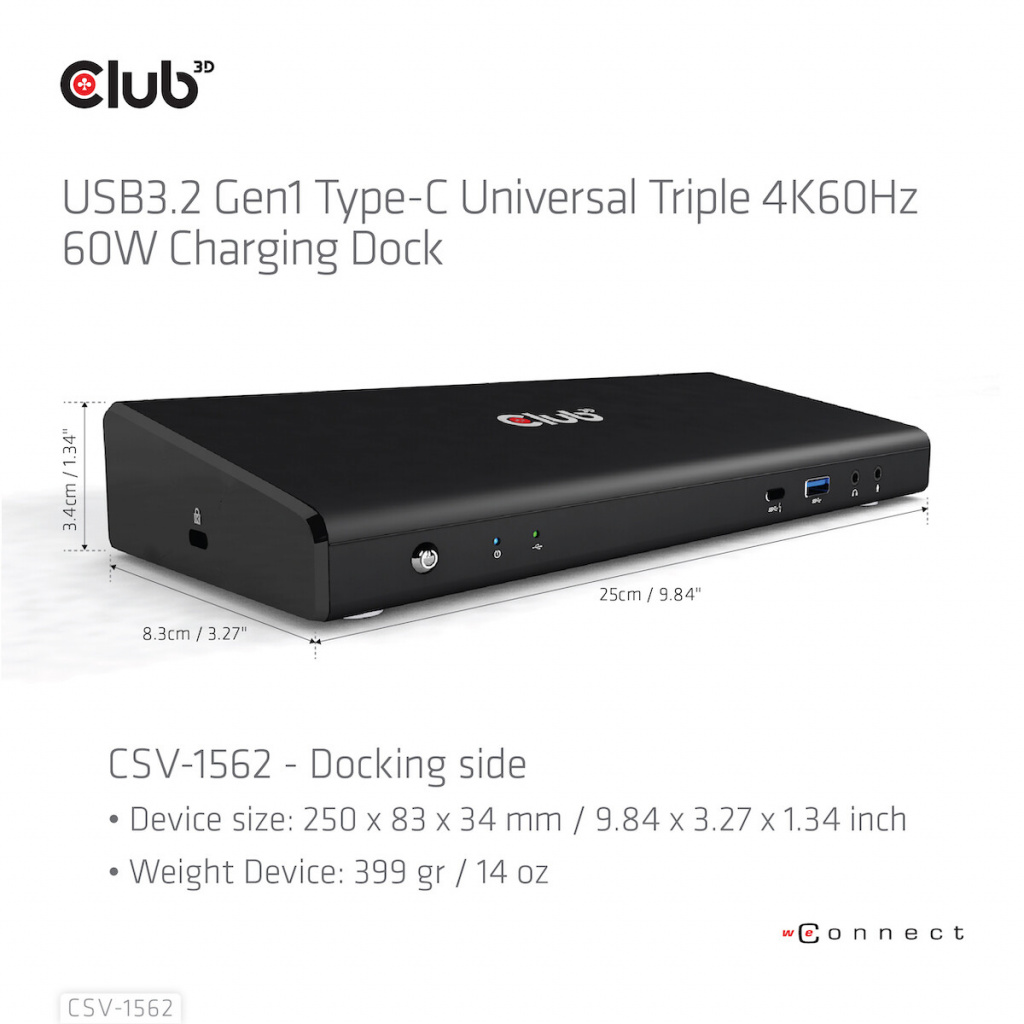CLUB3D Type-C Universeel (2x 4K60Hz +1x 4K30Hz), oplaad Docking Station 60W DisplayLink® gecertificeerd en DP alt modus - kensin - Afbeelding 15