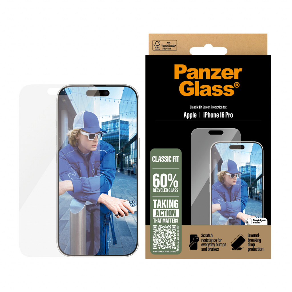 PanzerGlass ® Screen Protector iPhone 16 Pro | Classic Fit Doorzichtige schermbeschermer Apple 1 stuk(s) - Afbeelding 2