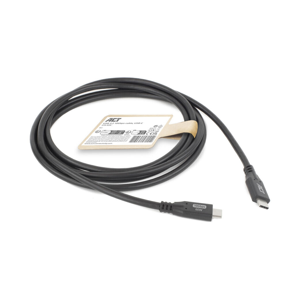 ACT USB 3.0 10Gbps 60W USB Type-C kabel, 2 meter - Afbeelding 2