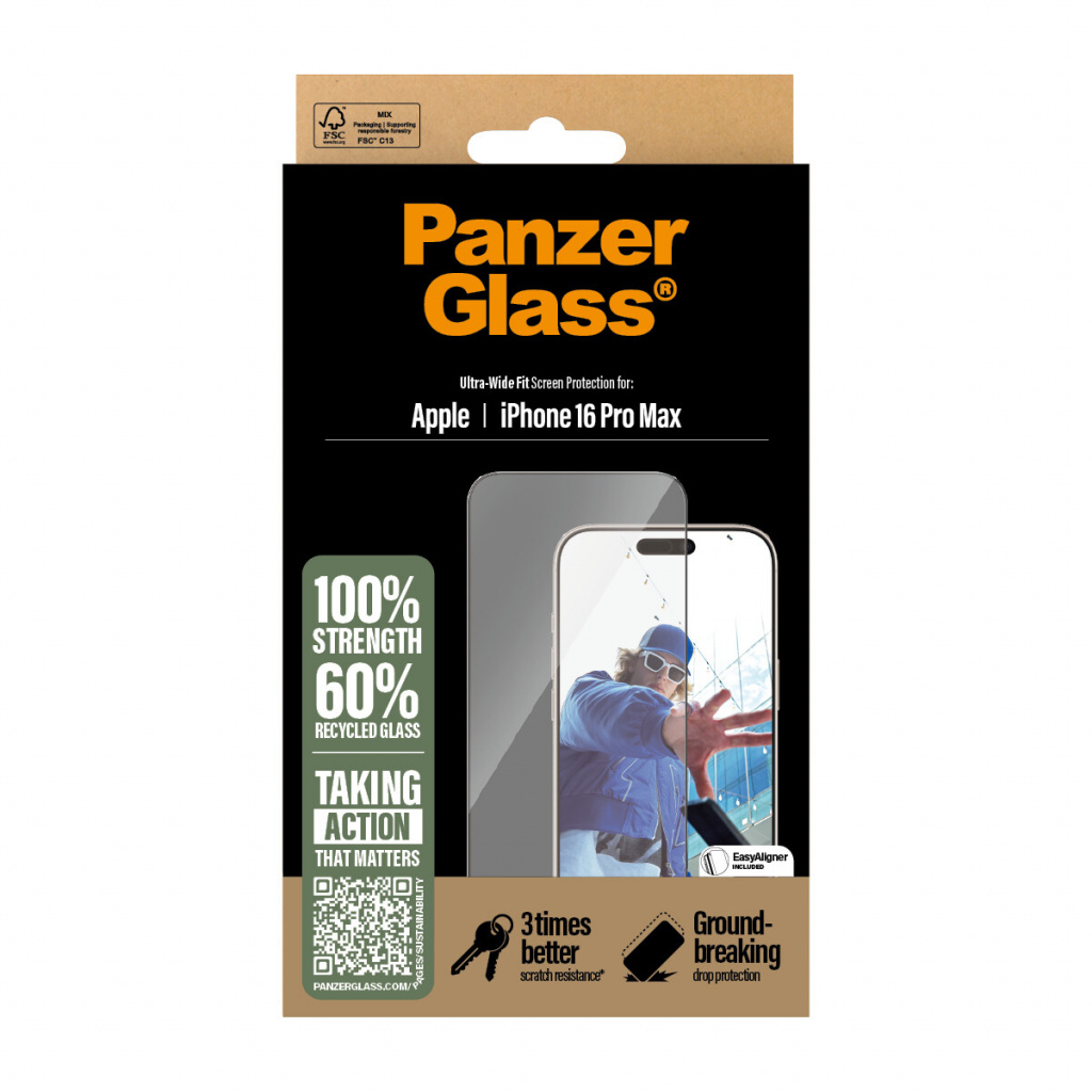 PanzerGlass ® Screen Protector iPhone 16 Pro Max | Ultra-Wide Fit Doorzichtige schermbeschermer Apple 1 stuk(s) - Afbeelding 3