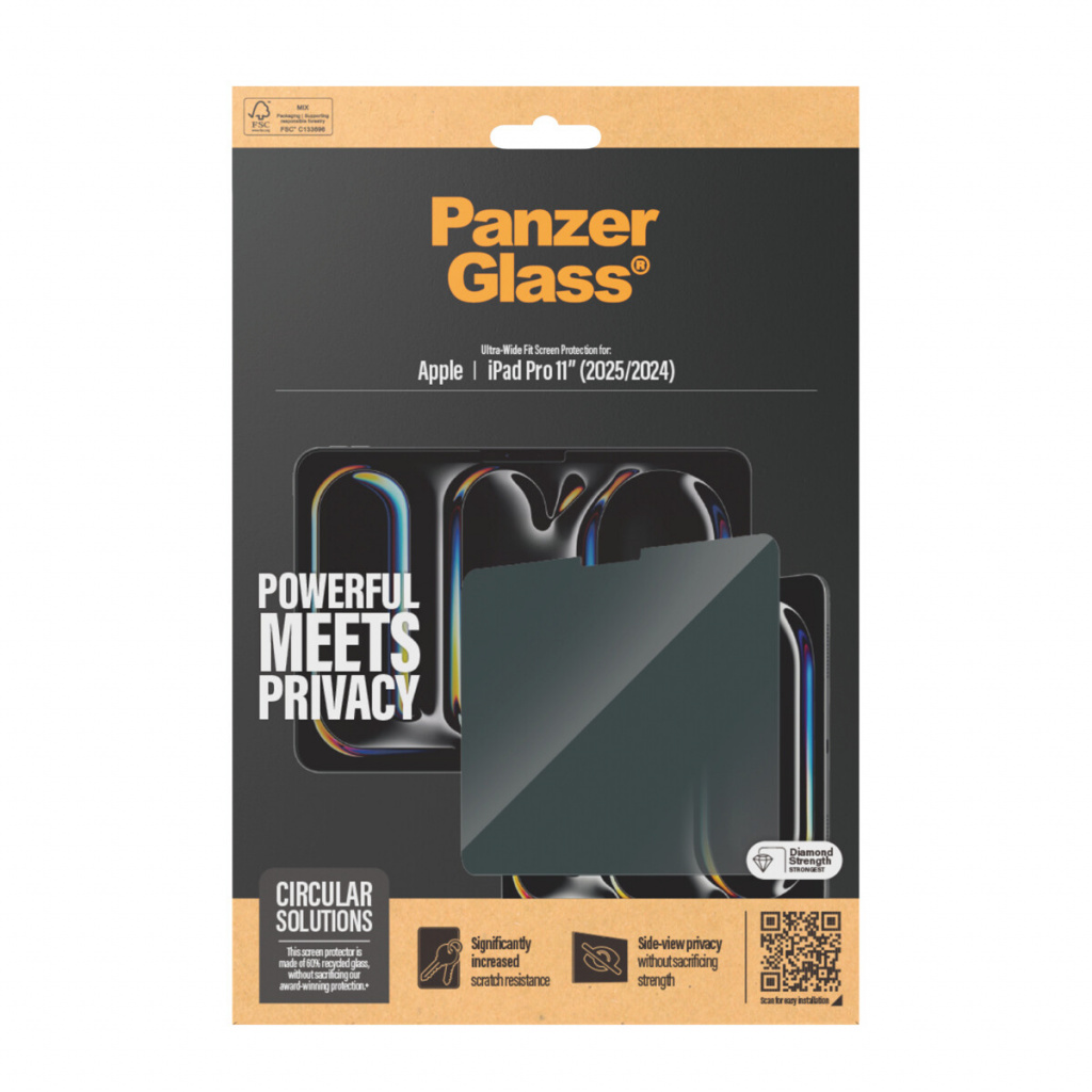 PanzerGlass ® 2-Way Privacy Screen Protector ® iPad Pro 11'' (2024-2025) | Ultra-Wide Fit Doorzichtige schermbeschermer Apple 1 - Afbeelding 3