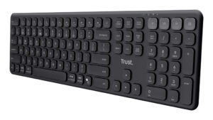 Trust Vaiya Draadloos Toetsenbord - Multi-device toetsenbord – QWERTY US-indeling – USB en Bluetooth – Zwart