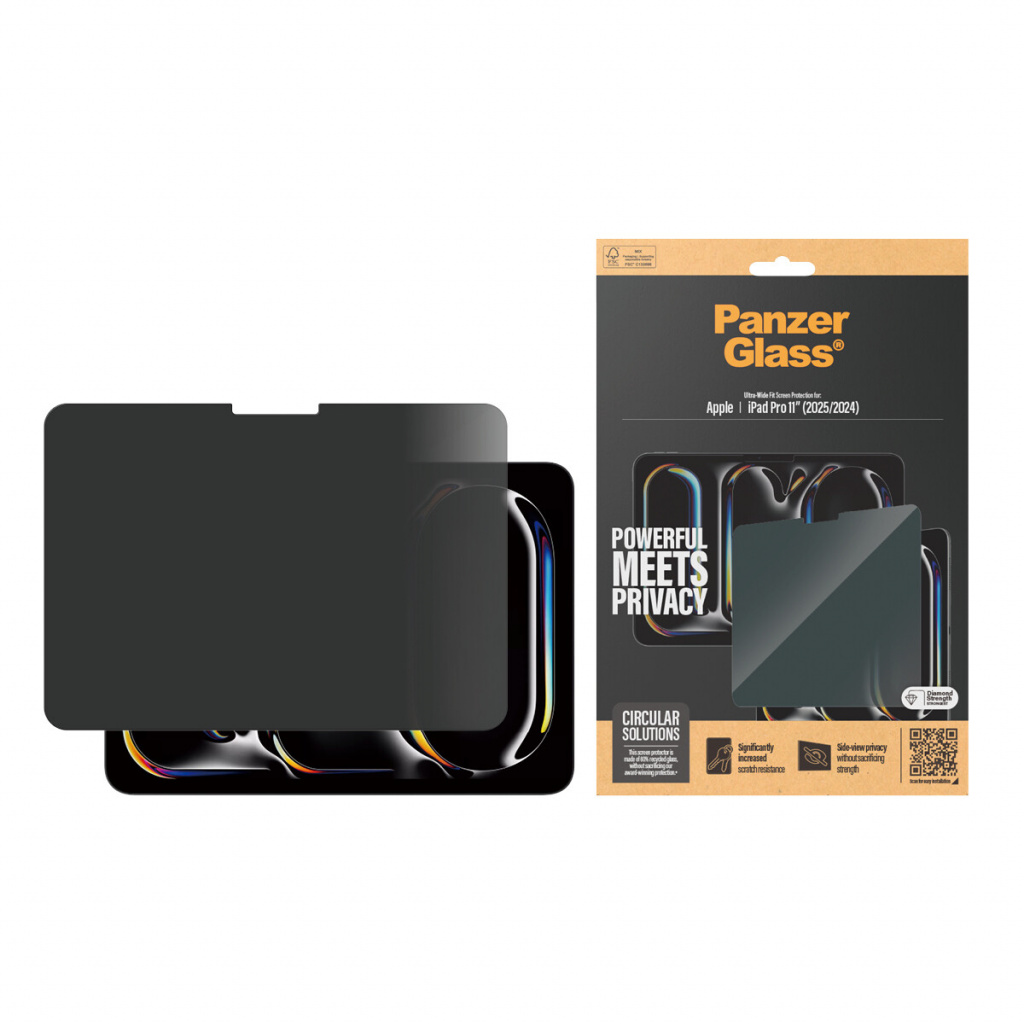 PanzerGlass ® 2-Way Privacy Screen Protector ® iPad Pro 11'' (2024-2025) | Ultra-Wide Fit Doorzichtige schermbeschermer Apple 1 - Afbeelding 2