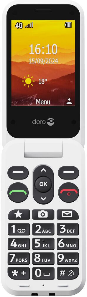 Doro Leva L30 7,11 cm (2.8") 142,7 g Zwart, Wit Basistelefoon