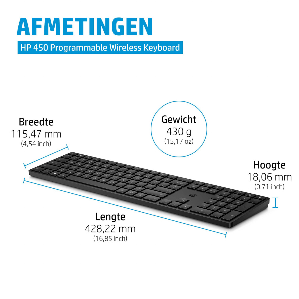 HP 450 programmeerbaar draadloos toetsenbord - Afbeelding 4