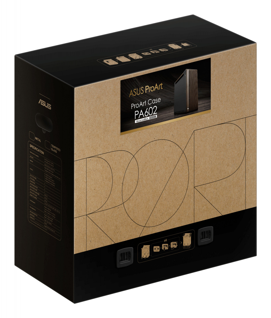 ASUS ProArt PA602 Wood Edition Modern Black - Metal Panel Midi Tower Zwart, Hout - Afbeelding 18
