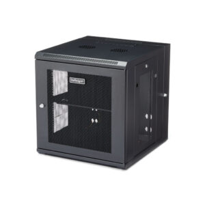 StarTech.com 4 Post 12U Wandmonteerbare Netwerkkast met 1U Schap, 19" Scharnierende Patchkast voor Data/AV/Electronica/Computer
