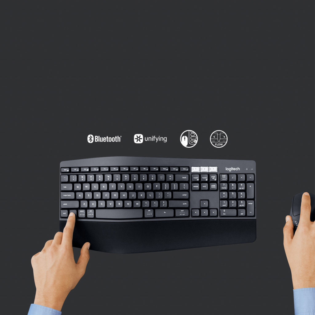 Logitech MK850 Performance toetsenbord Inclusief muis Universeel RF-draadloos + Bluetooth QWERTY Engels Zwart - Afbeelding 7