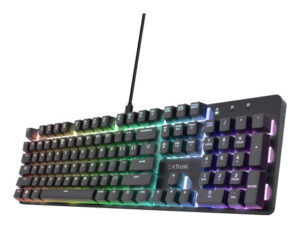 Trust GXT 871 Zora Gaming Toetsenbord - Mechanisch toetsenbord – Belgische AZERTY-indeling – RGB-verlichting – Zwart