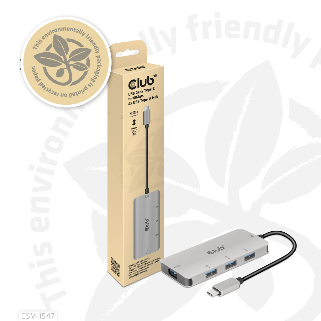 CLUB3D 4-Port USB-A Hub for USB-C – 10Gbps Fast Transfer - Afbeelding 11