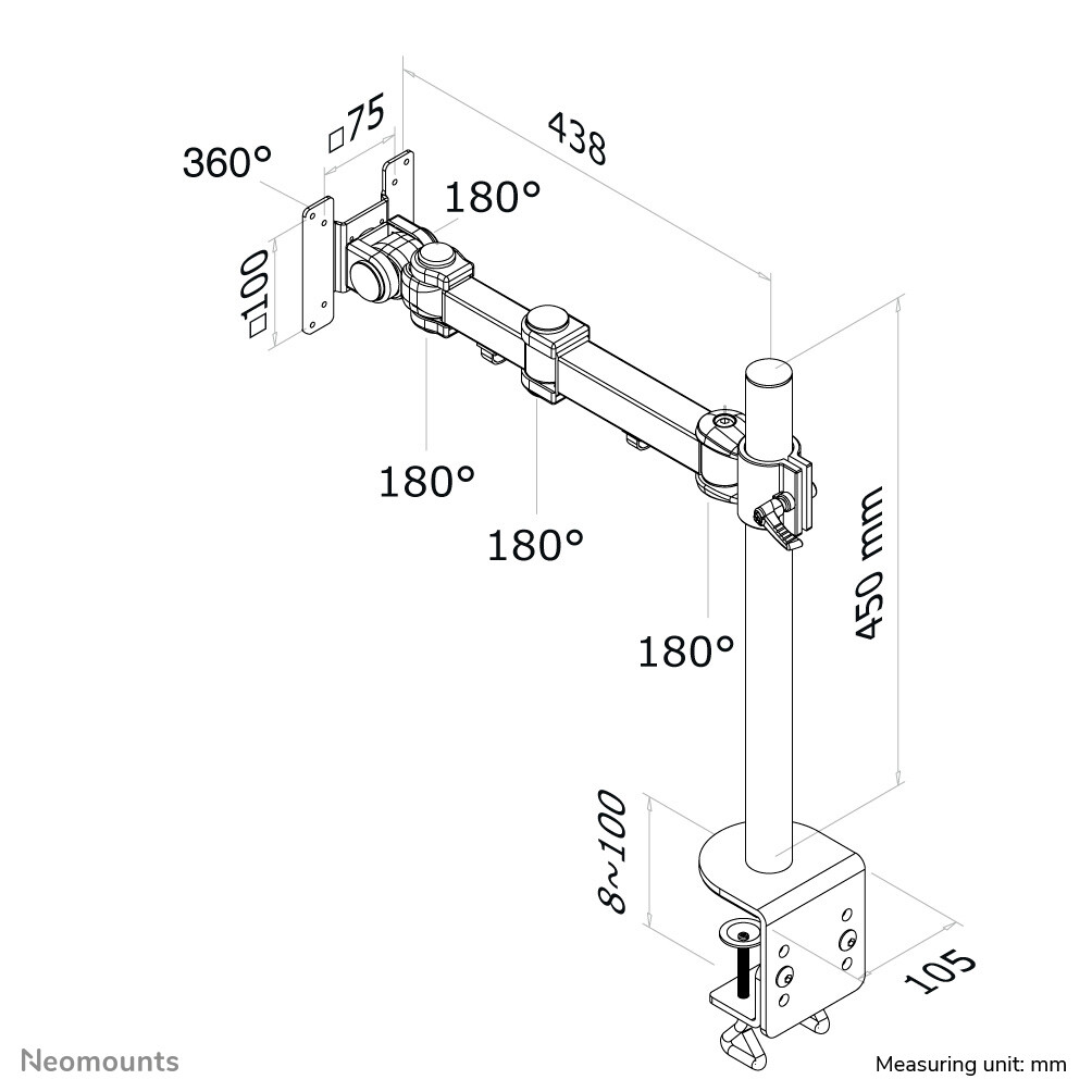 Neomounts FPMA-D960 Monitorarm 10-30" - Afbeelding 6