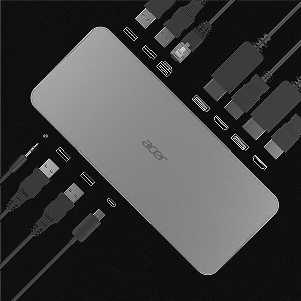 Acer USB Type-C Docking Station D501 USB 3.2 Gen 1 (3.1 Gen 1) Type-C Grijs - Afbeelding 14