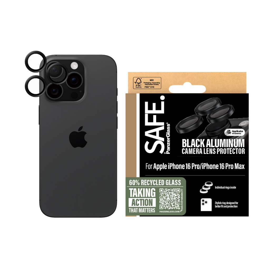 PanzerGlass SAFE. by ® Camera Lens Protector Black iPhone iPhone 16 Pro | 16 Pro Max Doorzichtige schermbeschermer Apple 1 stuk( - Afbeelding 2