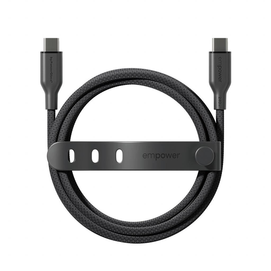 PanzerGlass empower™ by ® Racing 240W USB-C to USB-C Cable | USB 2.0 | 1.2M | Space Black USB-kabel Zwart - Afbeelding 4