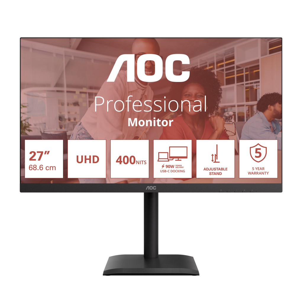AOC E4 U27E4CV computer monitor 68,6 cm (27") 3840 x 2160 Pixels 4K Ultra HD LED Zwart - Afbeelding 22