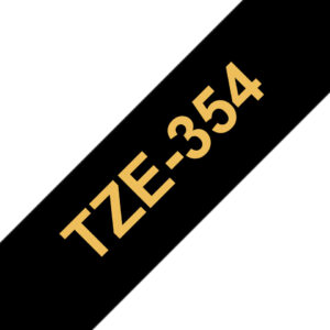 Brother TZE-R354 labelprinter-tape Goud op zwart