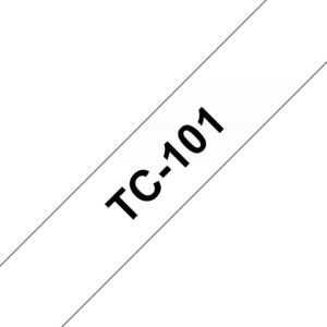 Brother TC-101 labelprinter-tape Zwart op zilver