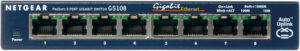 NETGEAR ProSAFE Unmanaged Switch - GS108GE - Desktop - 8 Gigabit Ethernet poorten 10/100/1000 Mbps