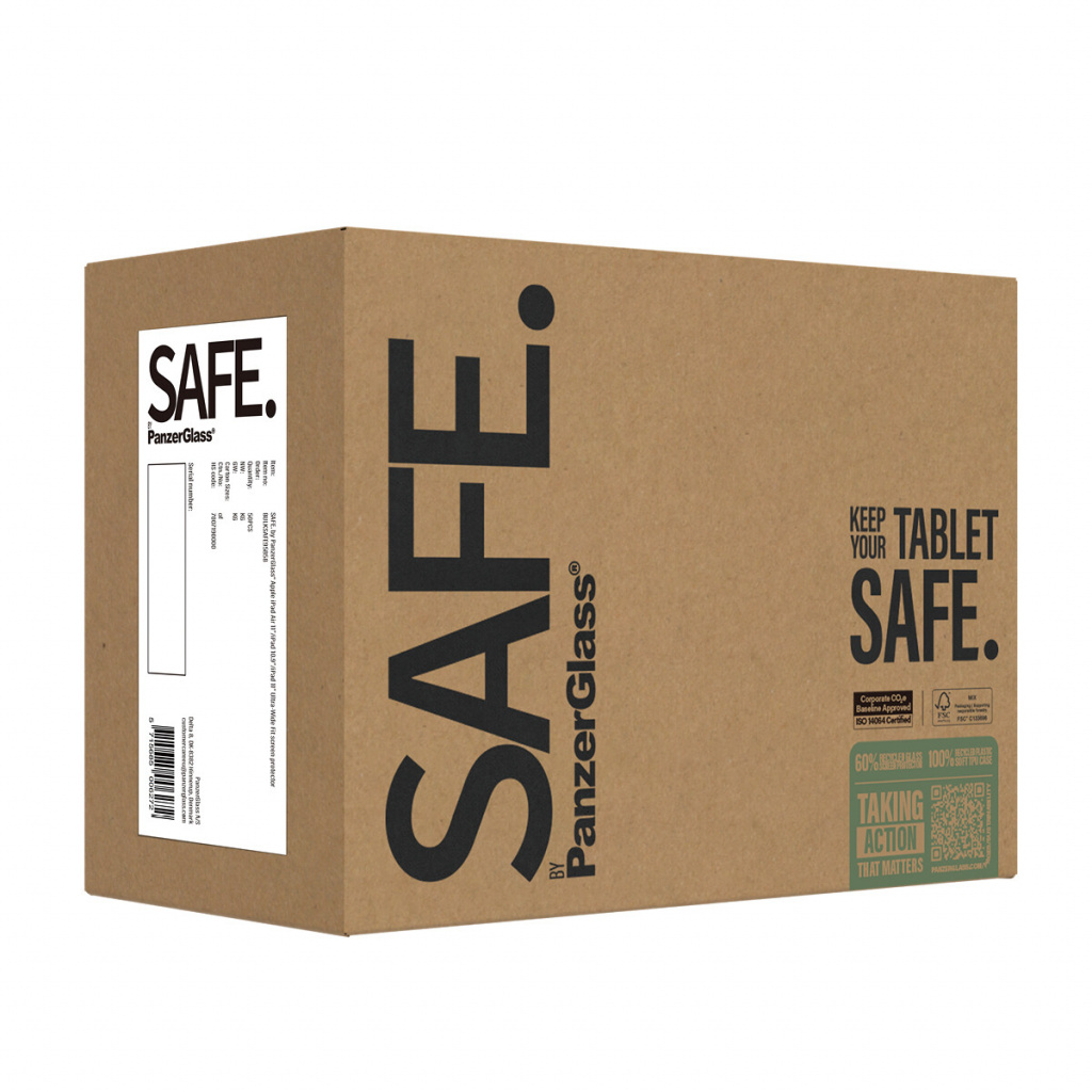 PanzerGlass SAFE. by ® Screen Protector iPad Air 11'' (2024-2026) | iPad 11" (2025) | iPad 10.9'' (2022) | Ultra-Wide Fit | Bulk - Afbeelding 2