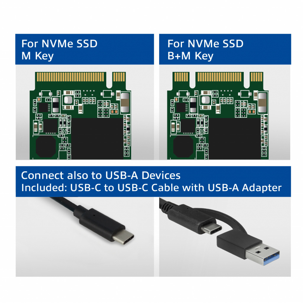 ACT USB-C M.2 NVMe / PCIe SSD Behuizing, tool-free - Afbeelding 6