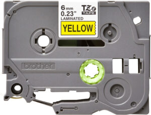Brother TZE-611 labelprinter-tape Zwart op geel