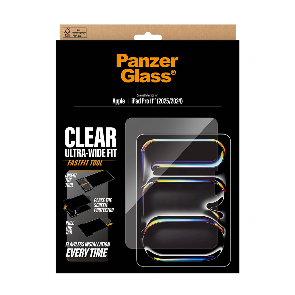 PanzerGlass ® Screen Protector iPad Pro 11" (2024-2025) | Ultra-Wide Fit w. Fastfit tool Doorzichtige schermbeschermer Apple 1 s - Afbeelding 3