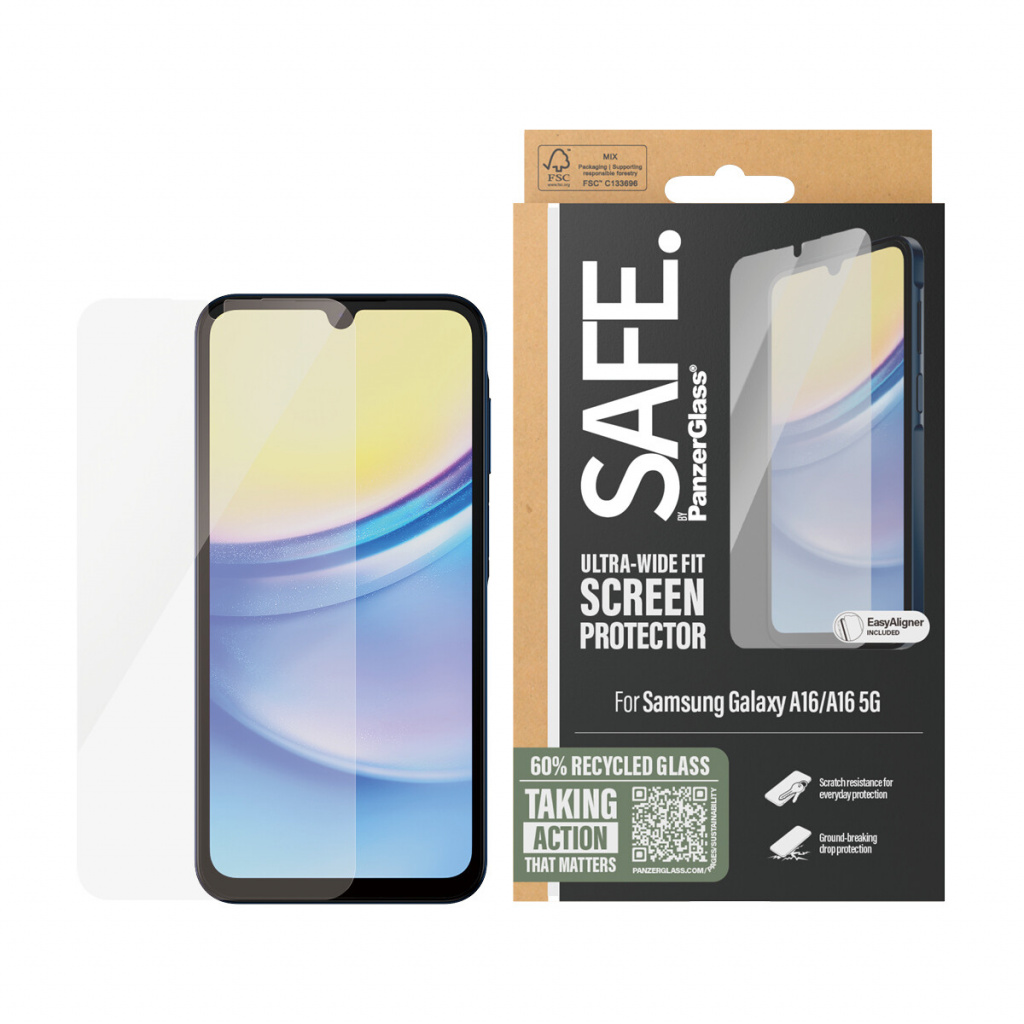 PanzerGlass SAFE. by ® Screen Protector Samsung Galaxy A16 | A16 5G | Ultra-Wide Fit Doorzichtige schermbeschermer 1 stuk(s) - Afbeelding 2