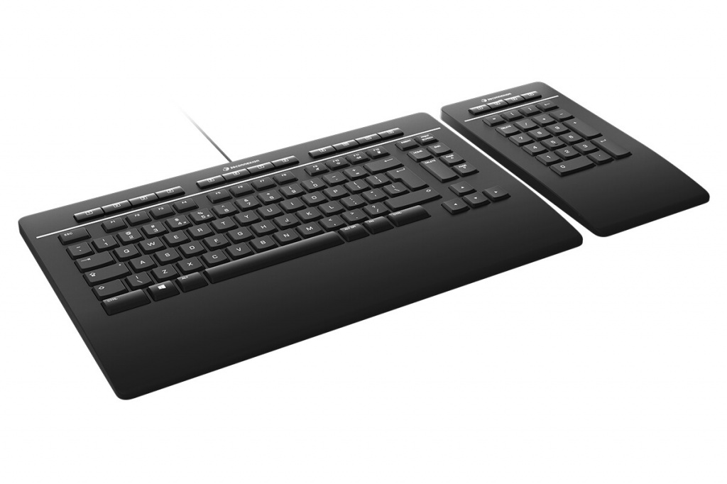 3Dconnexion Keyboard Pro with Numpad toetsenbord Kantoor USB + RF Wireless + Bluetooth QWERTY US International Zwart - Afbeelding 4