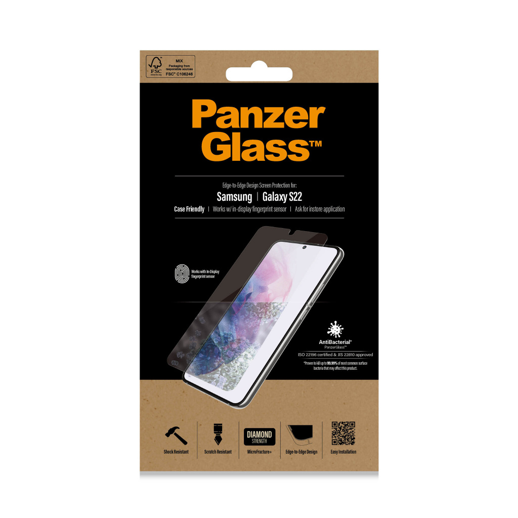 PanzerGlass ® UltraForce1 Samsung Galaxy S22 5G | Screen Protector Doorzichtige schermbeschermer 1 stuk(s) - Afbeelding 2