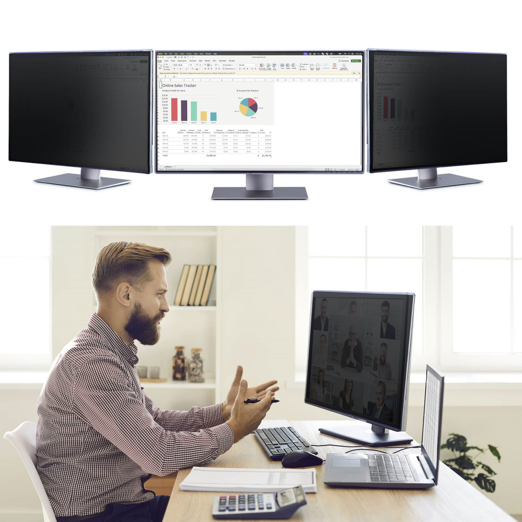 StarTech.com 32-inch 16:9 Computer Monitor Privacy Filter, Hangend Acrylfilter, Quick-Install Security Filter, Screen Protector, - Afbeelding 2