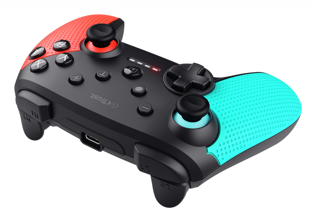 Trust GXT 1246B Muta Gamecontroller - Bluetooth gamecontroller – Voor Nintendo Switch – Oplaadbaar – Zwart/Blauw/Rood - Afbeelding 2