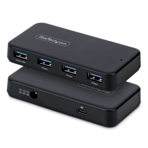 StarTech.com 4-Port USB-A Hub, 5Gbps, Self Powered, 2-in-1 USB-C en USB-A Host Kabel, 1x BC 1.2 Charging Poort, Inclusief 24W Po