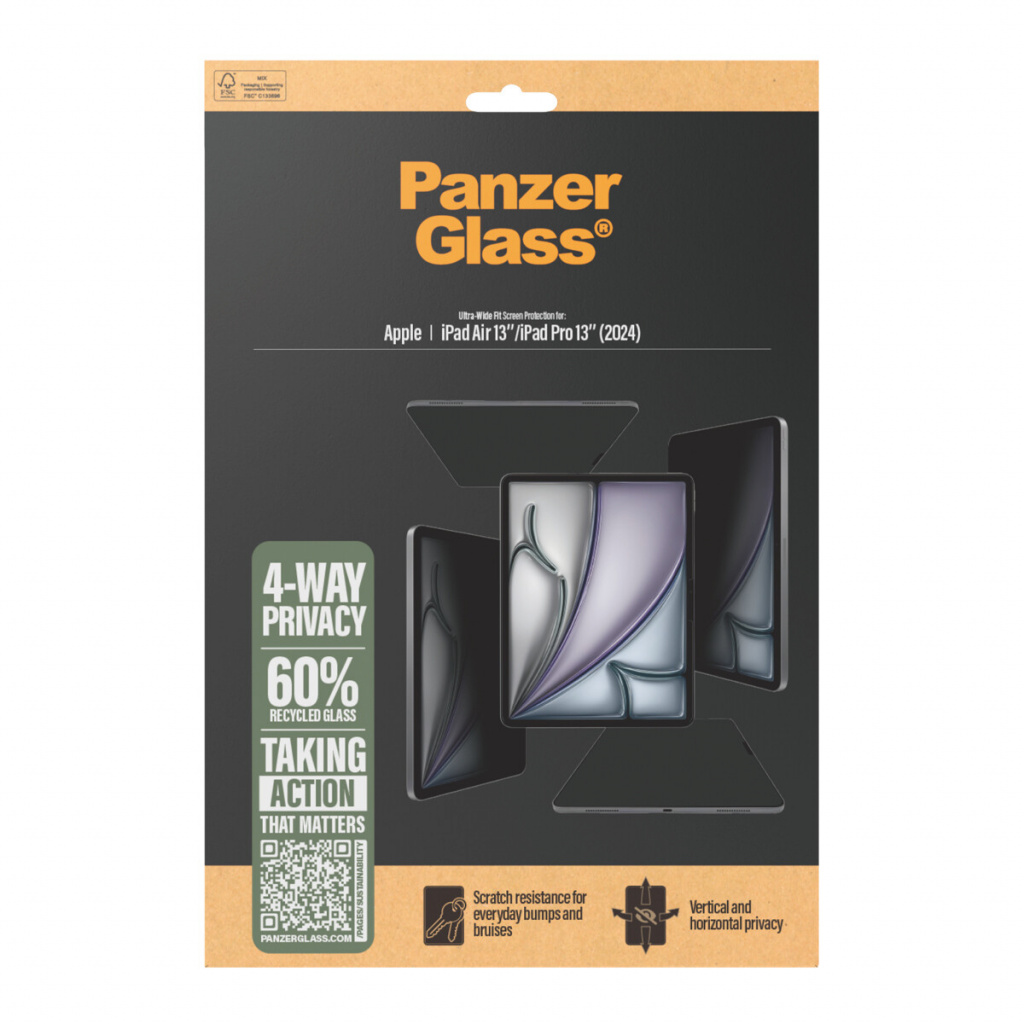 PanzerGlass ® 4-Way Privacy Screen Protector iPad Air 13" (2024-2025) | iPad 13" Pro (2024-2025) | Ultra-Wide Fit Doorzichtige s - Afbeelding 3