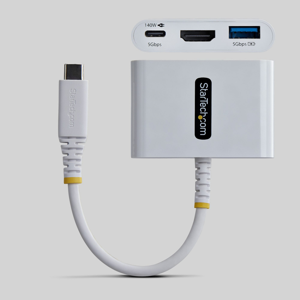 StarTech.com USB-C naar HDMI Multiport Adapter met 140W PD Charging, 4K 60Hz HDMI, USB 5Gbps Hub, Mini Dock voor MacBook / Dell - Afbeelding 2