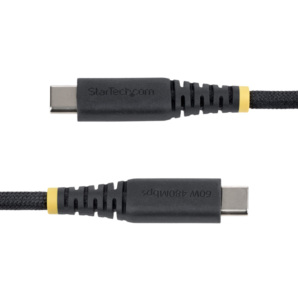 StarTech.com 30cm USB-C Laadkabel, 60W (3A) PD, Dual-Layer Gevlochten Nylon/TPE Mantel, Robuuste USB Type-C Oplaadkabel, USB 2. - Afbeelding 3