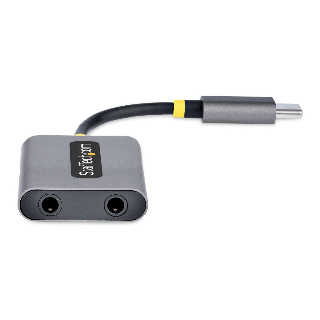 StarTech.com USB-C Headphone Splitter, USB Type C Dual Headset Adapter met Mic Input, USB C naar 3.5mm Audio Adapter/Earphone Do - Afbeelding 3