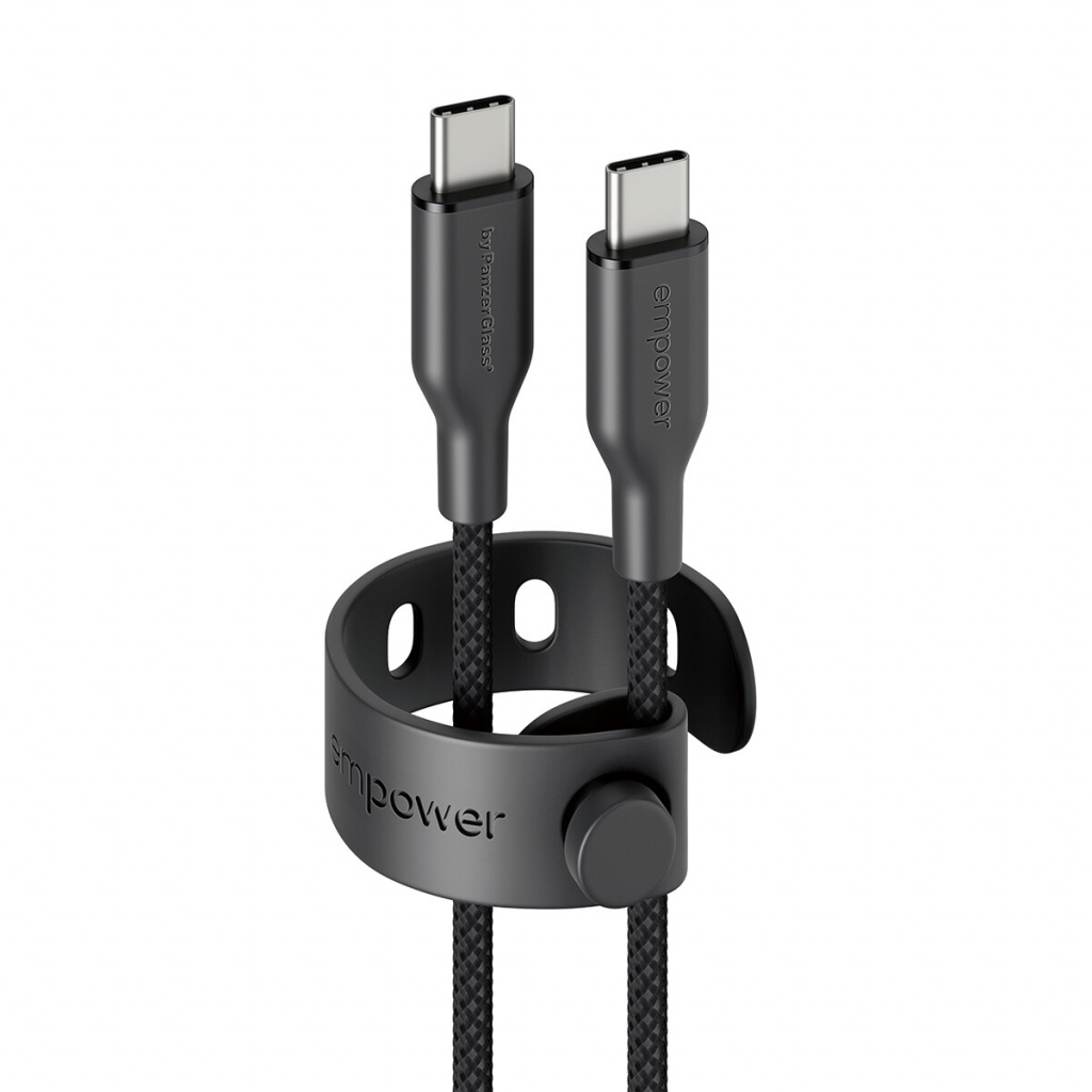 PanzerGlass empower™ by ® Racing 60W USB-C to USB-C Cable | USB 2.0 | 1.2M | Space Black USB-kabel Zwart