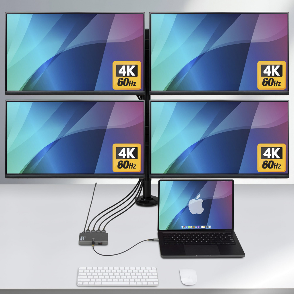 StarTech.com QUAD-USB-HDMI-ADAPT laptop dock & poortreplicator Bedraad USB 3.2 Gen 1 (3.1 Gen 1) Type-C Grijs - Afbeelding 3